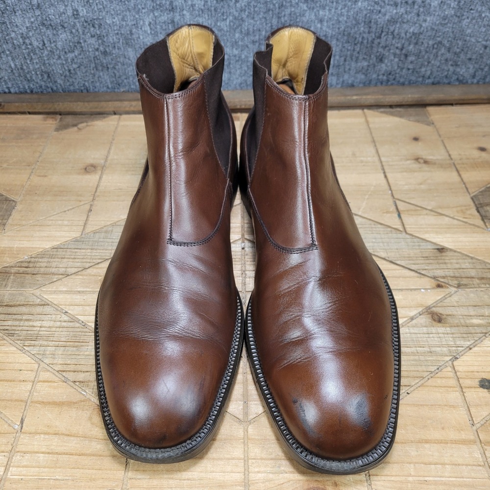 Salvatore Ferragamo Mens 13 D Brown Leather Chelsea‎ Boots Dress Shoes - Picture 3 of 15